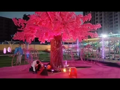 Cherry Blossom Tree Swing Outdoor Amusement Ride Equipment Handcrafted Wooden Metal Steel for Shoppi