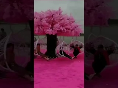 Scenic Campground Cherry Blossom Tree Swing Unpowered Multi-Player Rotating Swing Kids Outdoor Playg