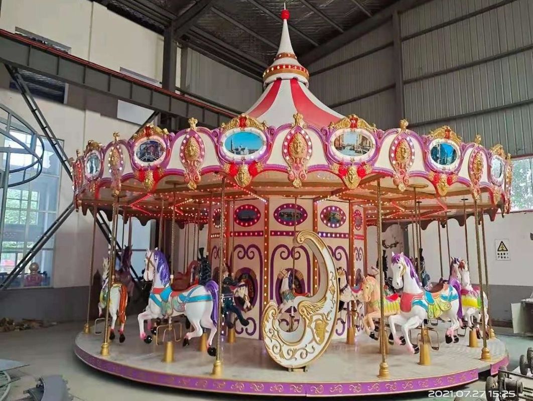Luxury Amusement Park Carousel Outdoor Park Rides Kids Best 24 Seater Carousel Rides