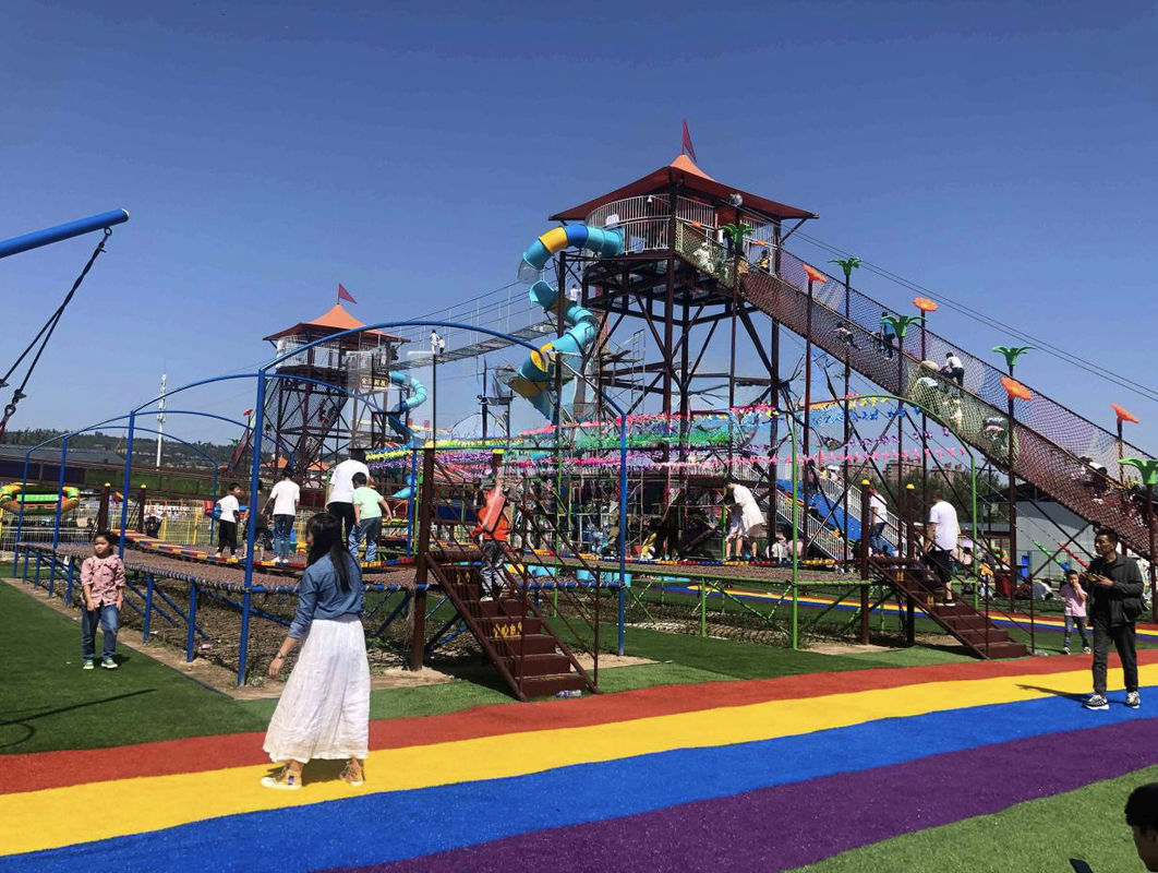 Premium Climbing Slide Sky Trail Equipment Elevate Outdoor Play Scenic Area Large Flying Castle