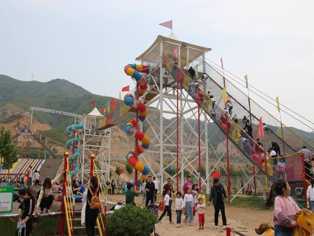 Premium Climbing Slide Sky Trail Equipment Elevate Outdoor Play Scenic Area Large Flying Castle