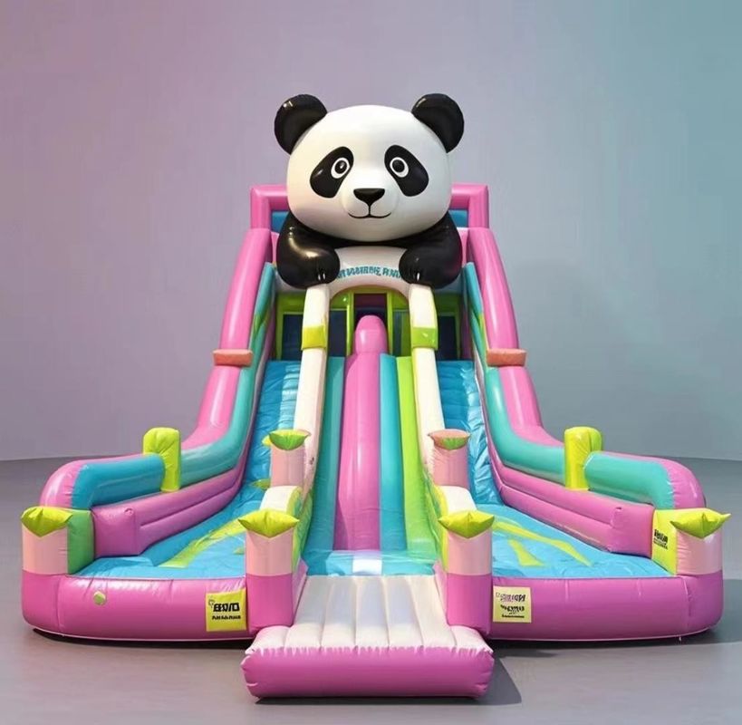 Animal Panda Inflatable Castle Water Slide Bounce House Colorful Indoor Jumping Castle Commercial Bouncy Castle