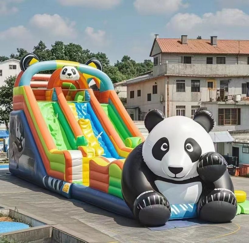 Animal Panda Inflatable Castle Water Slide Bounce House Colorful Indoor Jumping Castle Commercial Bouncy Castle
