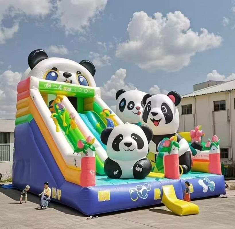 Animal Panda Inflatable Castle Water Slide Bounce House Colorful Indoor Jumping Castle Commercial Bouncy Castle