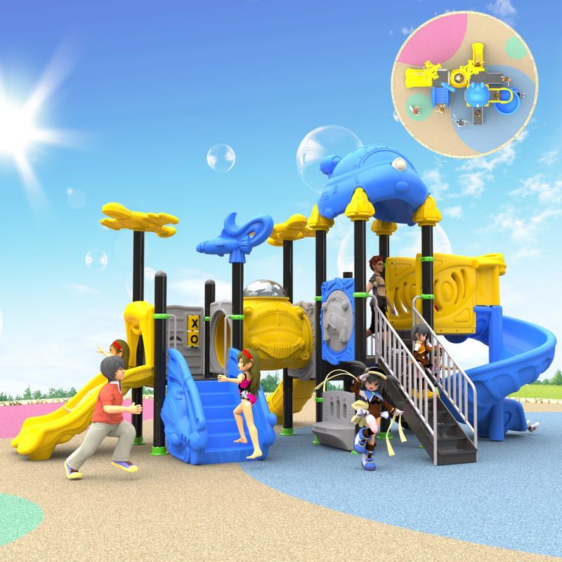 Customized Colors Commercial Outdoor Play Equipment Kids Commercial Playground Solutions