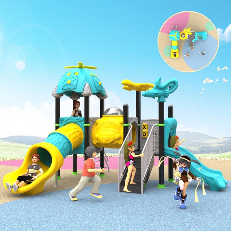 Customized Colors Commercial Outdoor Play Equipment Kids Commercial Playground Solutions