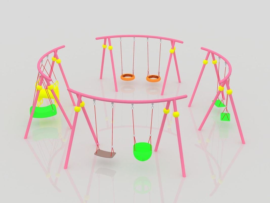 Galvanized Steel Outdoor Steel Swing Sets For Baby Adult Outdoor Playground Equipment