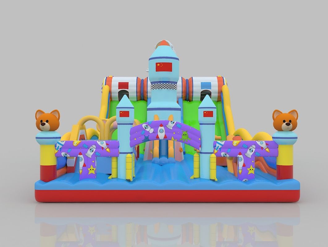 Pvc Commercial Jumping Castle With Slide 6m 7m Charming  Bounce House With Slide For Adults