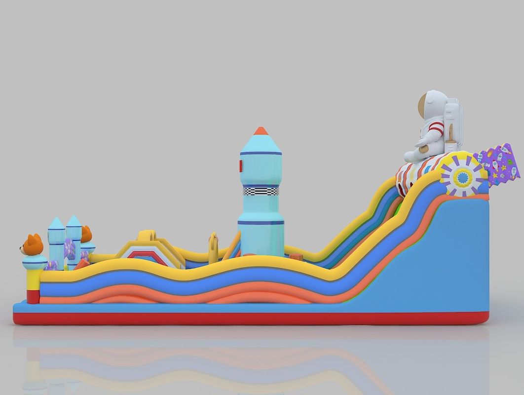 Pvc Commercial Jumping Castle With Slide 6m 7m Charming  Bounce House With Slide For Adults