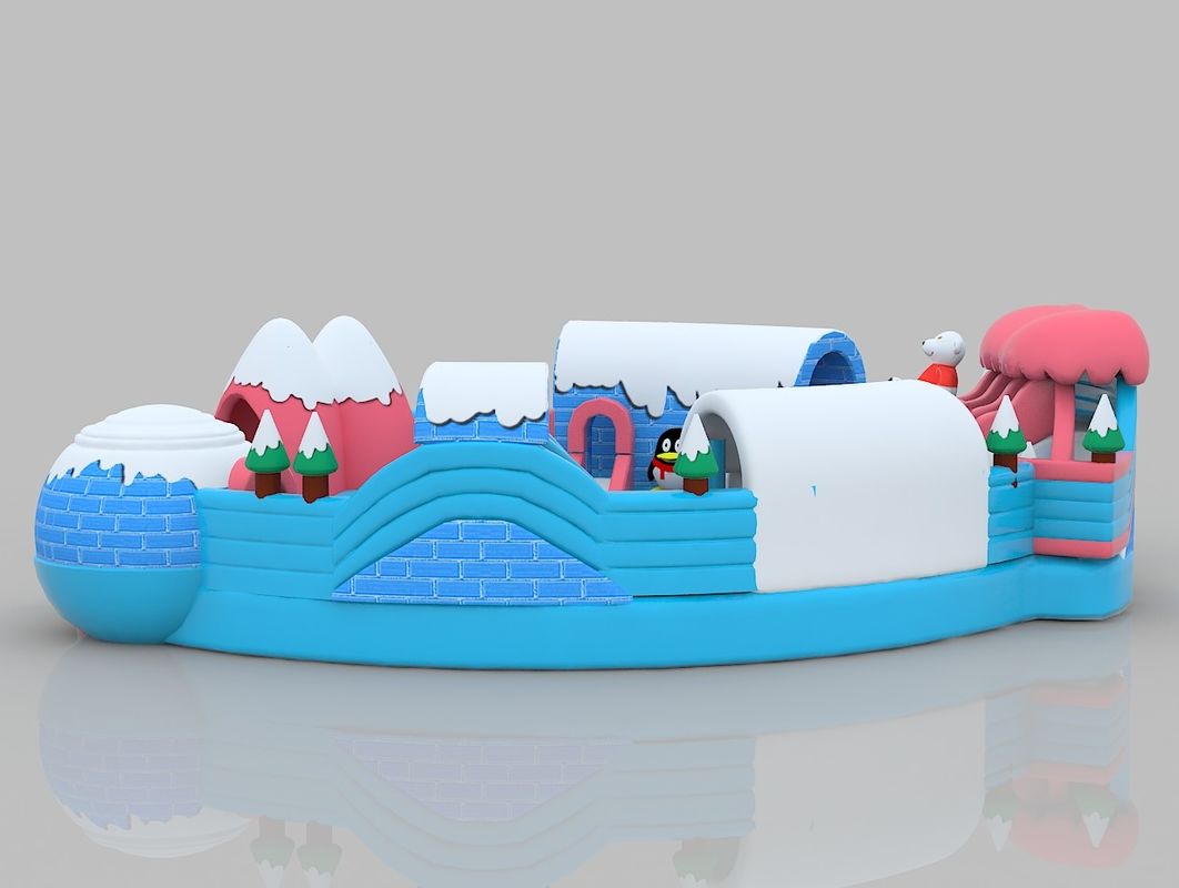 Snow Theme Inflatable Castle Colorful PVC Jumping Indoor Bounce House For Adults