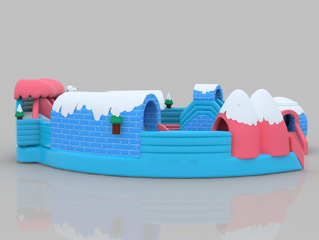 Snow Theme Inflatable Castle Colorful PVC Jumping Indoor Bounce House For Adults
