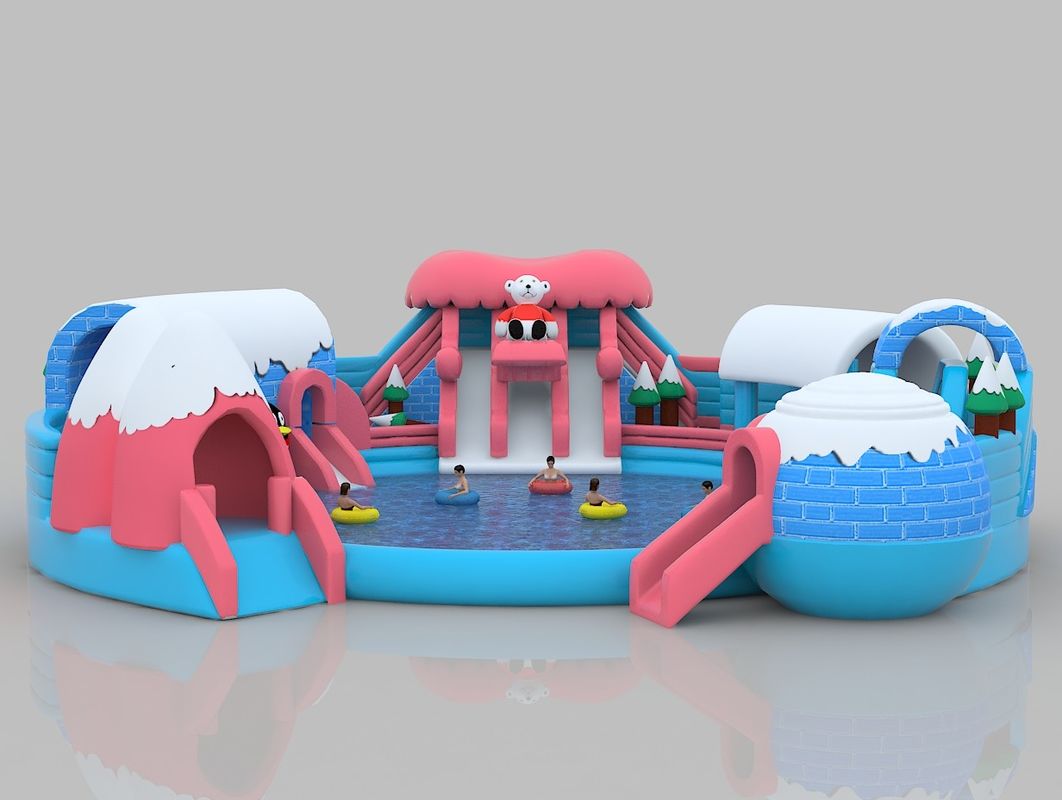 Snow Theme Inflatable Castle Colorful PVC Jumping Indoor Bounce House For Adults