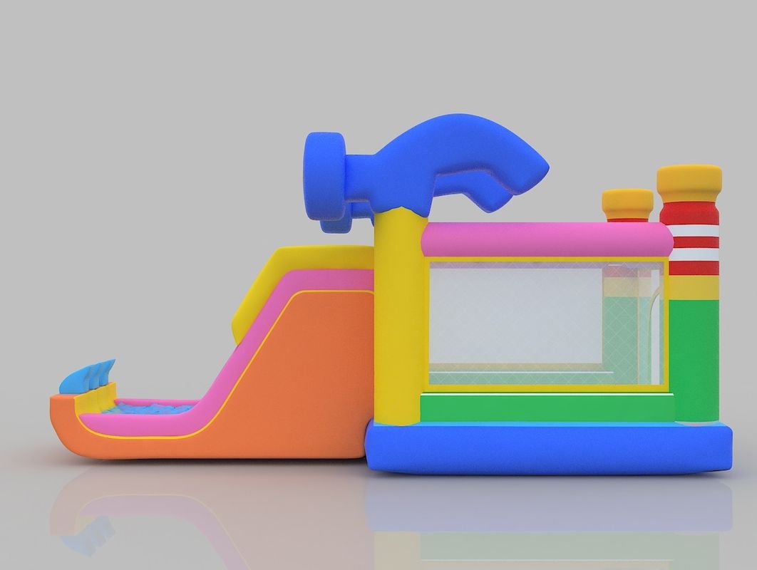 1.5m Inflatable Castle 75kg Indoor Bouncy Castle Playground Bounce House With Slide