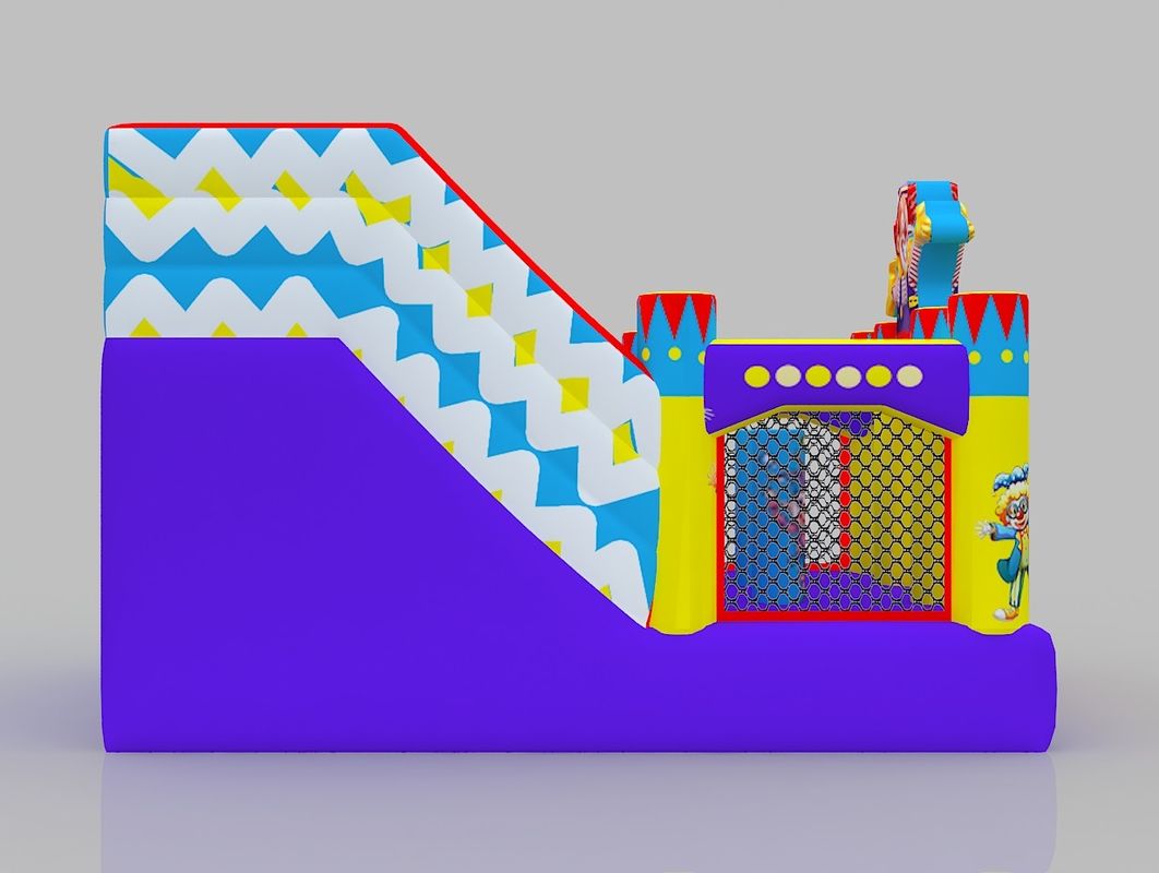 Kids' Inflatable Castle Yellow Blue Outdoor Bounce House Jumping Castle Rental With Slide