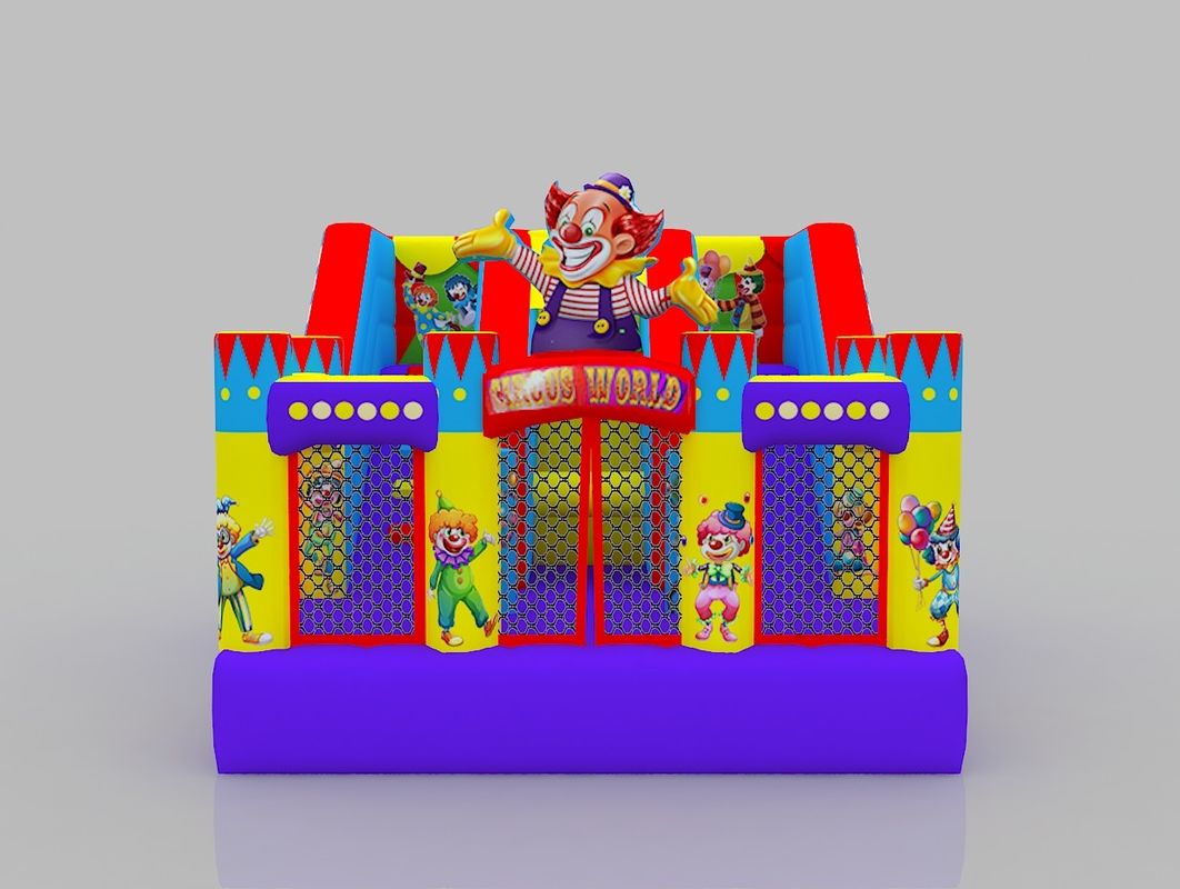 Kids' Inflatable Castle Yellow Blue Outdoor Bounce House Jumping Castle Rental With Slide
