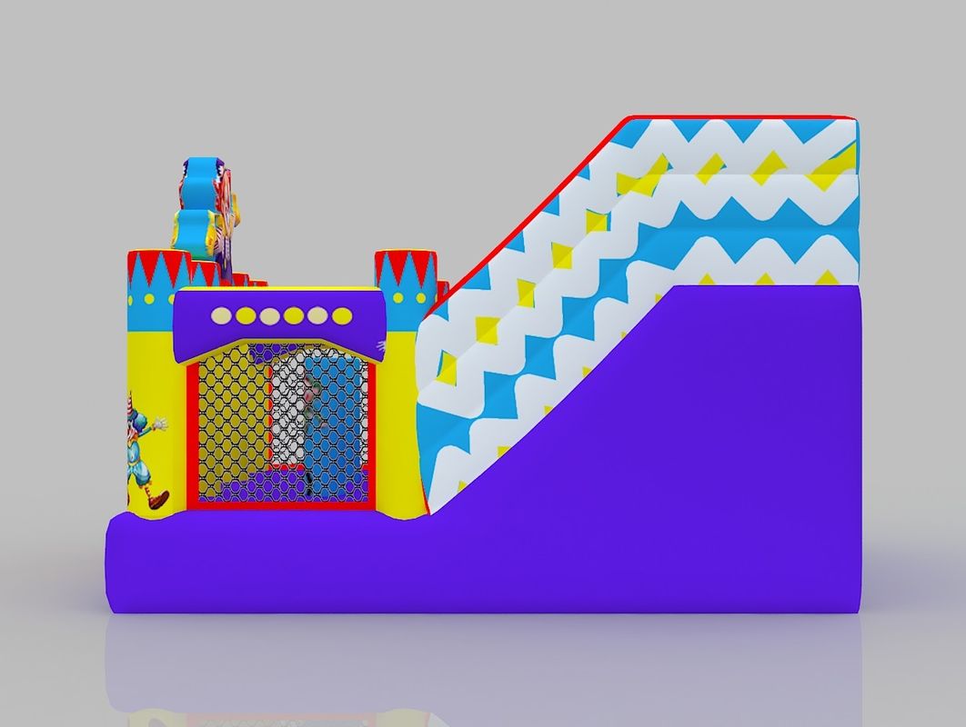 Kids' Inflatable Castle Yellow Blue Outdoor Bounce House Jumping Castle Rental With Slide