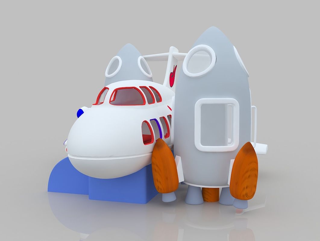 Plane Themed Slip And Slide Bounce House Rental Children'S Jumping Castle With Slide Inflatable OEM