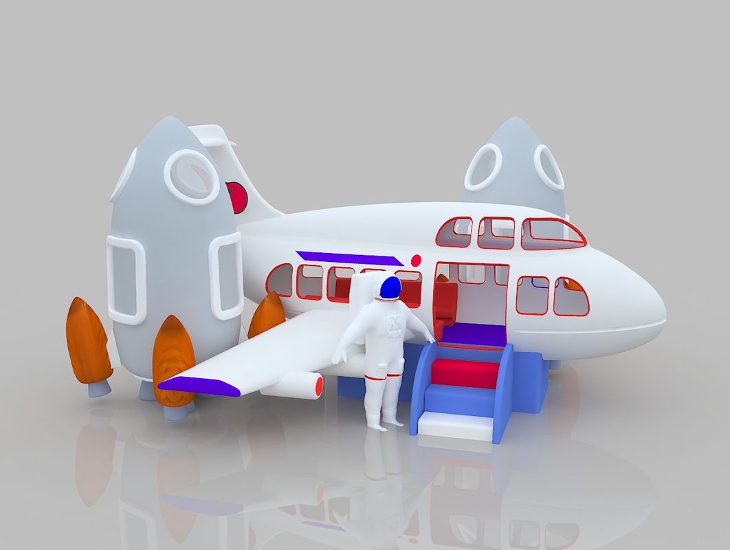 Plane Themed Slip And Slide Bounce House Rental Children'S Jumping Castle With Slide Inflatable OEM