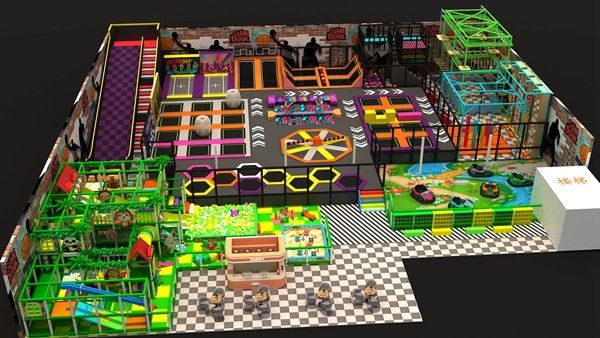 Trampoline Park Manufacturers Commercial Big Kids Jumping Sport Trampoline Park Set With Basketball Hoop