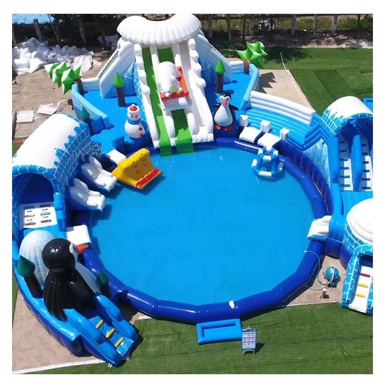 20m Diameter Inflatable Water Slide with 1100KG Weight for 4-8 Age Range