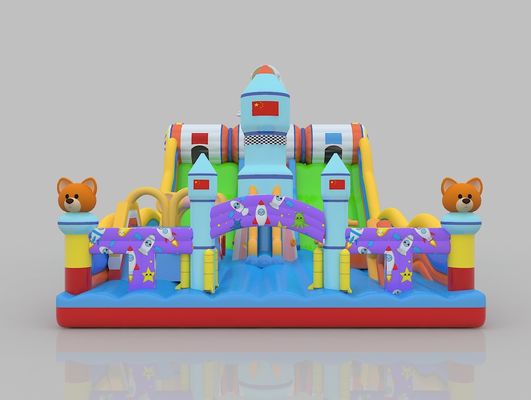 Pvc Commercial Jumping Castle With Slide 6m 7m Charming  Bounce House With Slide For Adults