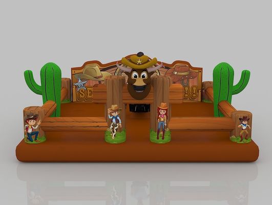 0.7mm TPU Inflatable Cartoon Castle Park Brown Customized Commercial Bounce House